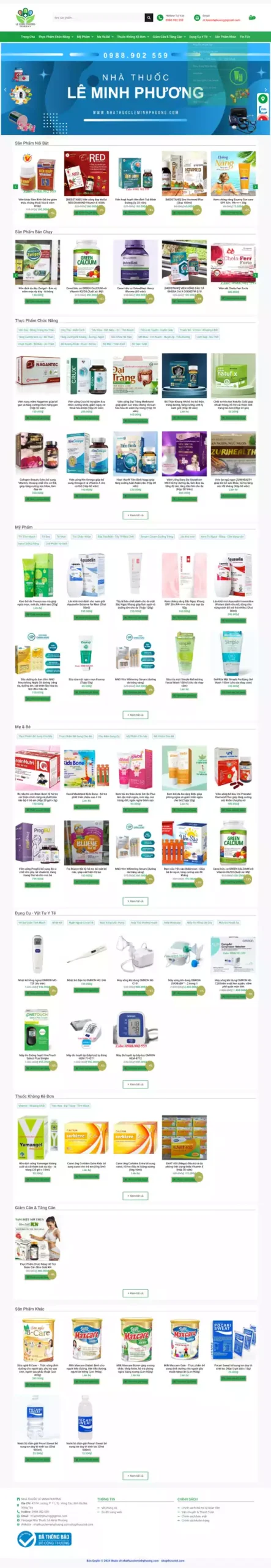Mẫu Website bán thuốc Minh Phương B1031