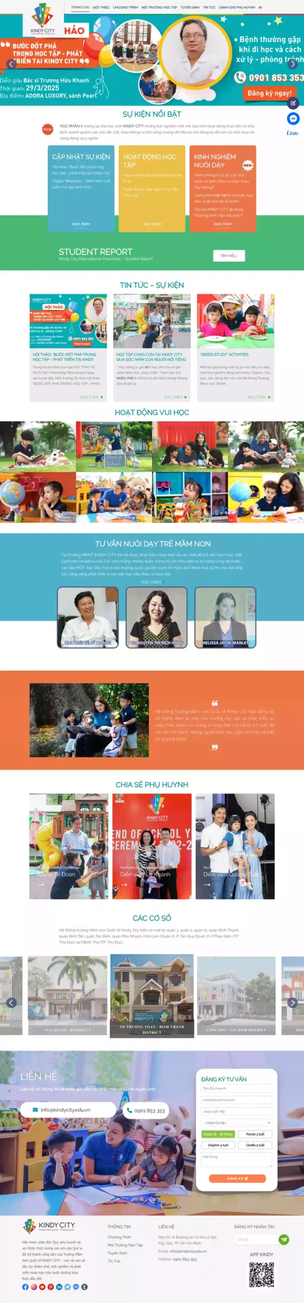 Mẫu Website giáo dục KindyCity B2025
